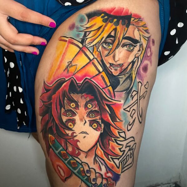 Tatuaje a Color Muslo
